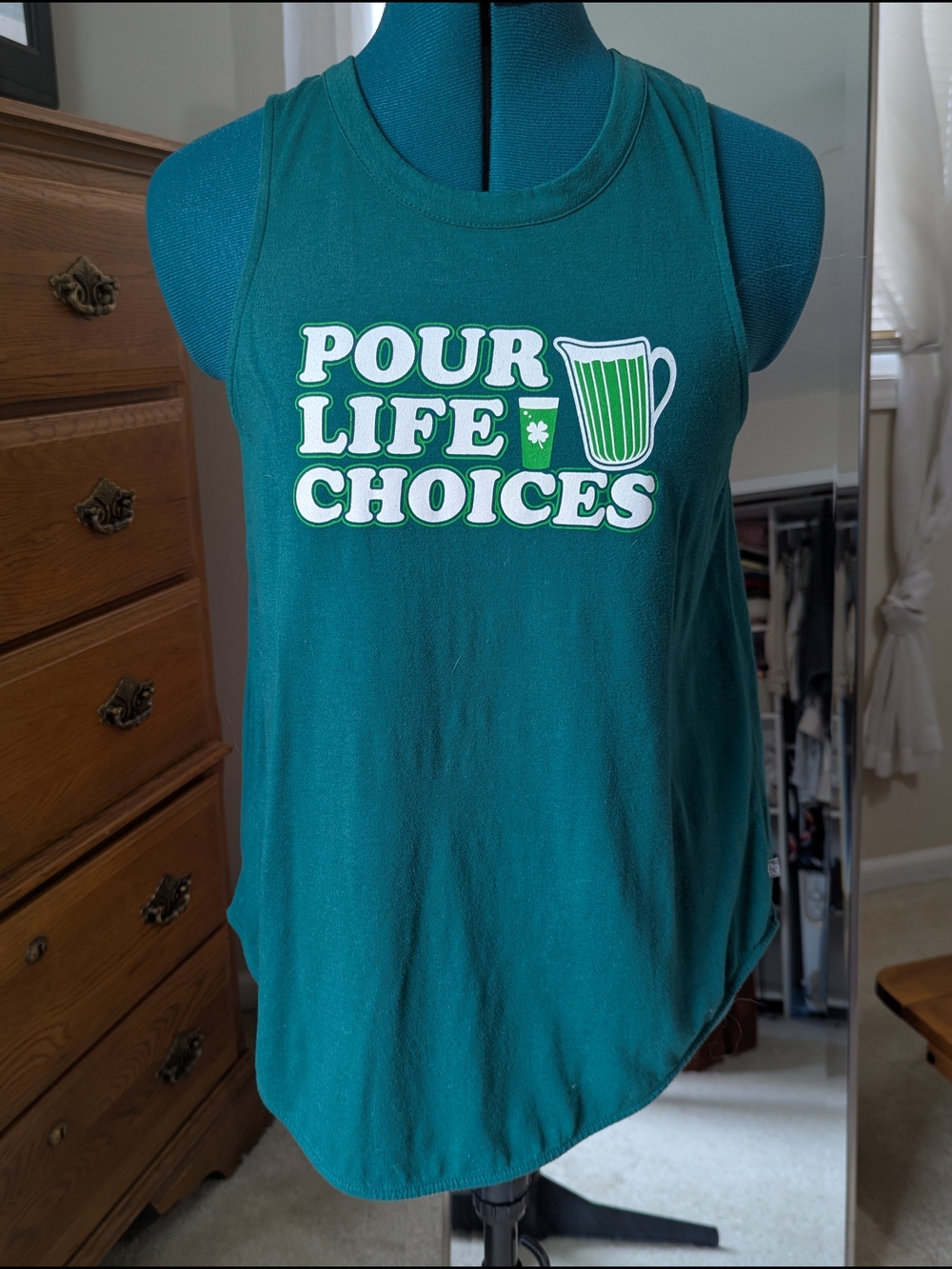 Tipsy Elves Green and Yellow Logo Tank Top
